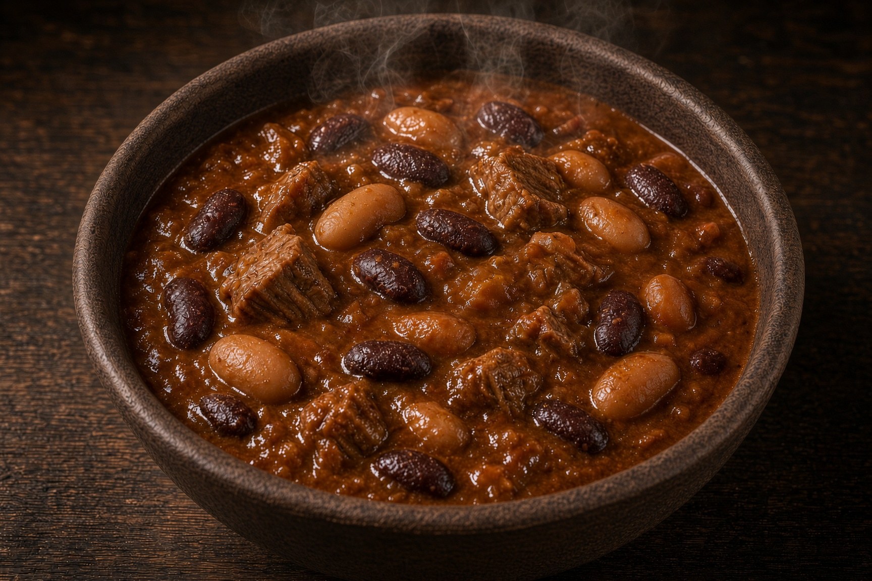 Bowl of chili in a natural bowl